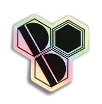 the logo of a group of hexagons on a black background